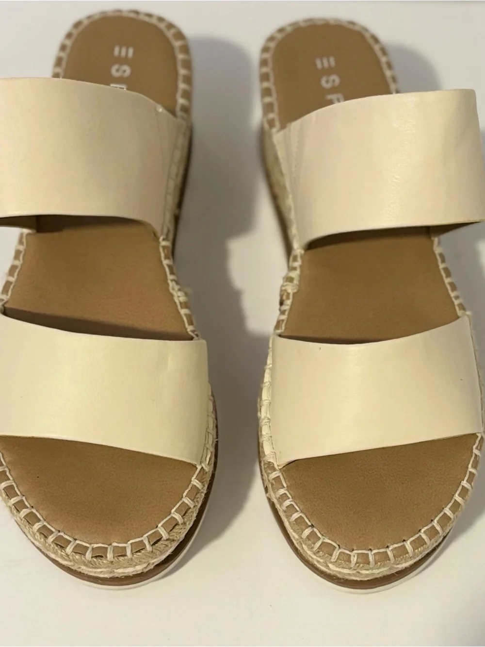 Esprit Katalina Women’s 10 Cream Espadrille Platform Wedge Slide Sandals